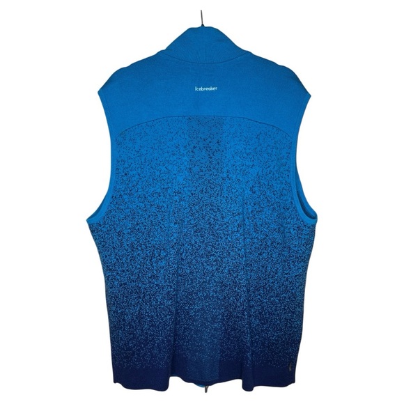 Icebreaker ZoneKnit Merino Wool Vest Men’s XL Deep Geo Blue Navy Insulated - Picture 12 of 15